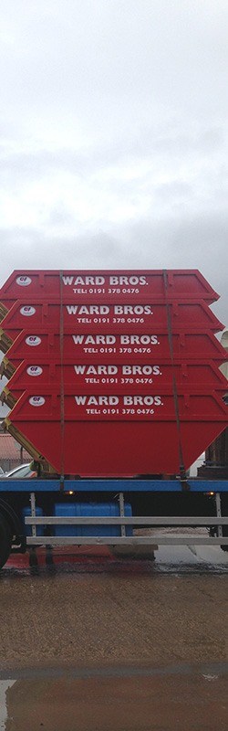 stacks of skip available on hire from ward bros